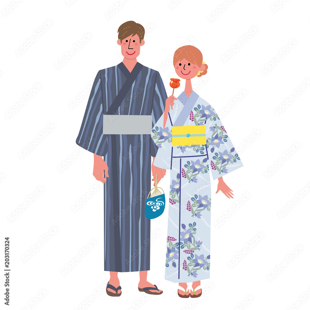 浴衣を着る 男女 イラスト
浴衣を着る 男女 イラスト