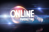 online marketing against glowing light bulb