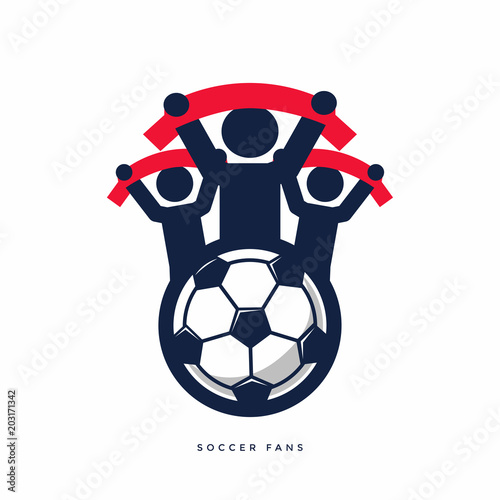 Soccer fans with scarves.