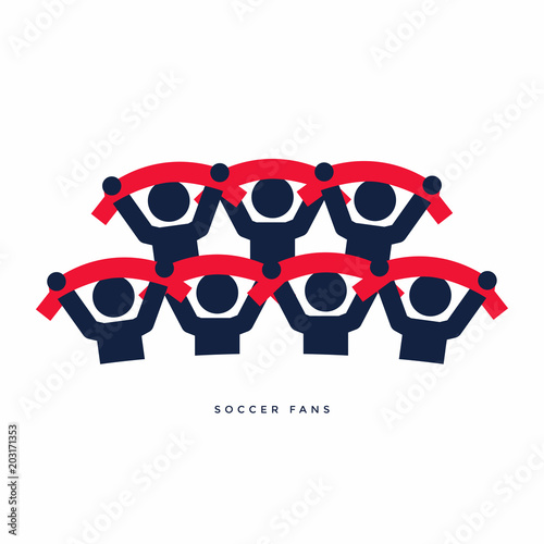 Soccer fans with scarves.