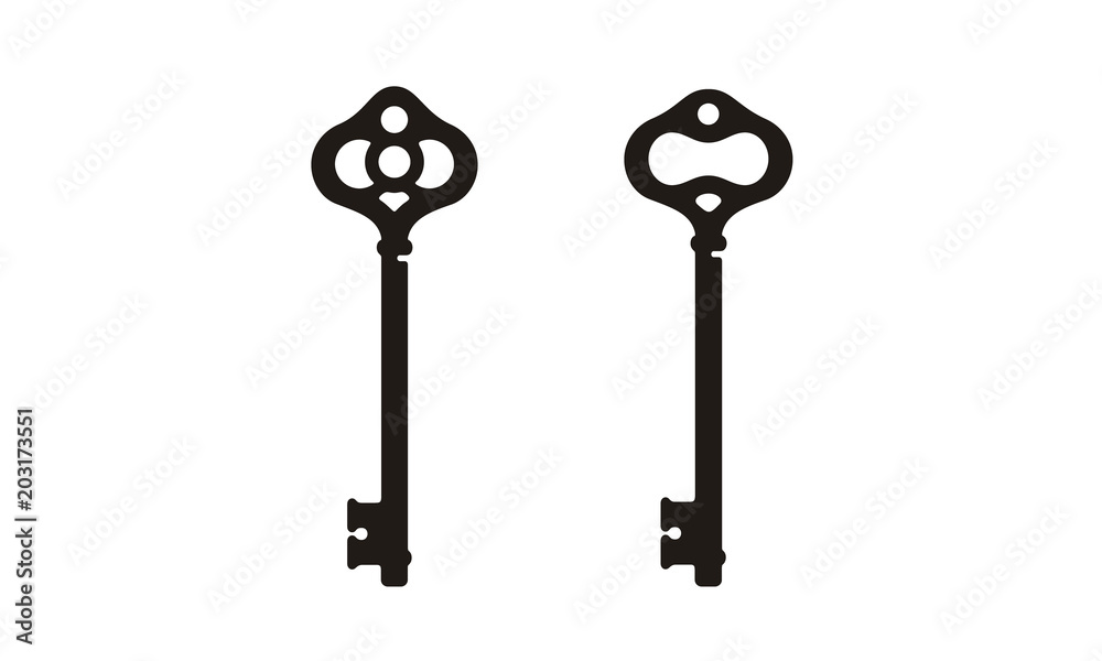 VINTAGE KEYS Clip Art Skeleton Key Design Accents Vector Key Clip Art Retro  Key Art Downloads Vector AI Png Svg 