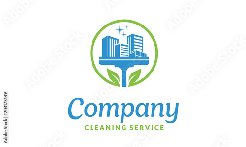 City Building Estate and Cleaning Service Nature Leaf Logo design inspiration