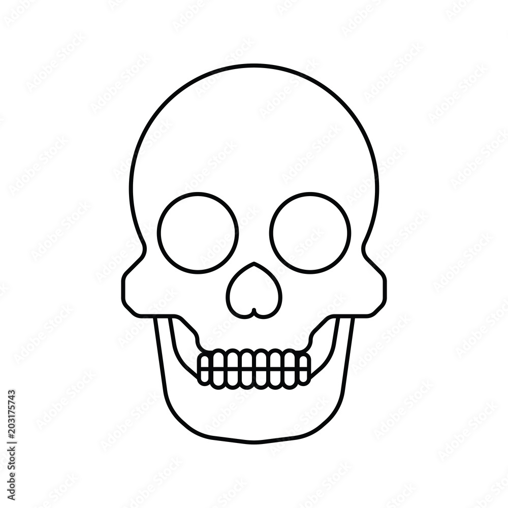 Human skull outline illustration. Human skull outline illustration.