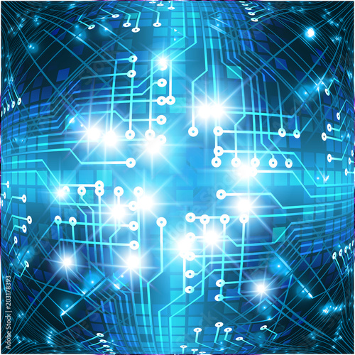 binary circuit board future technology, blue cyber security concept background, abstract hi speed digital internet.motion move blur. pixel vector
