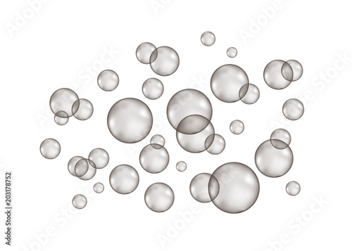  Bubbles on white  background.