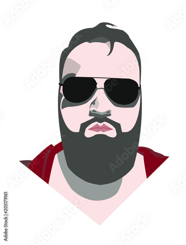 Free Download Face of a man in front with glasses and a beard - GFXLoad