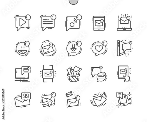 Unread messages Well-crafted Pixel Perfect Vector Thin Line Icons 30 2x Grid for Web Graphics and Apps. Simple Minimal Pictogram