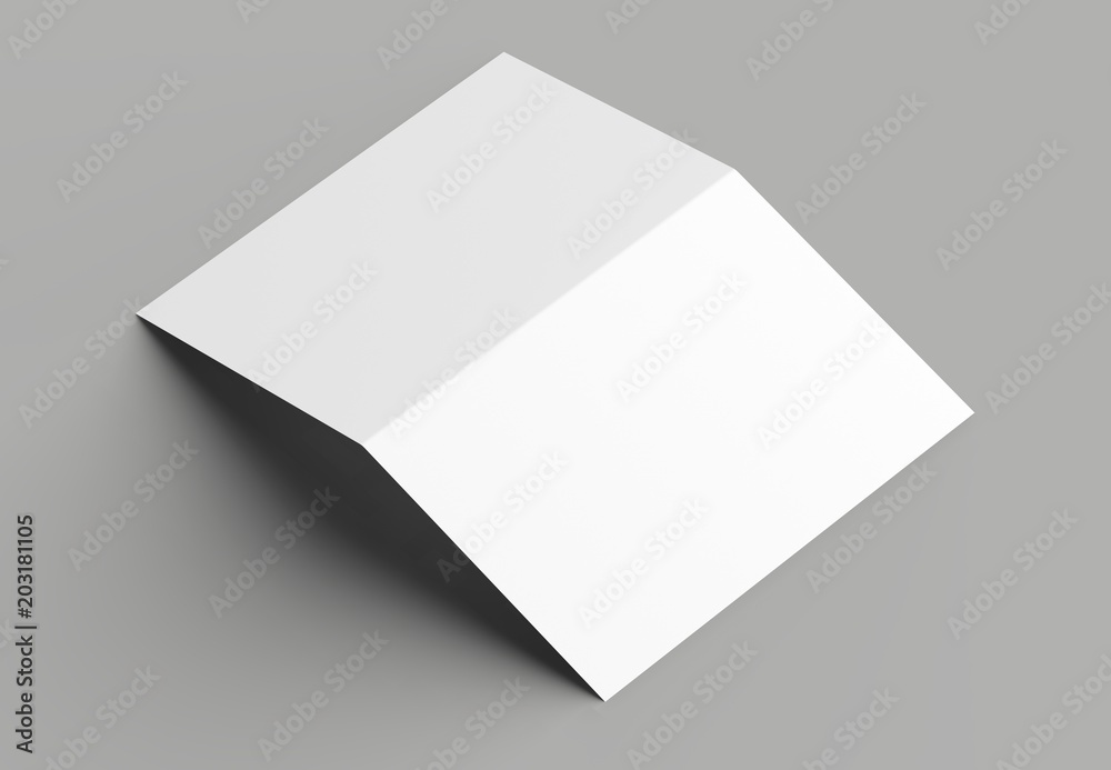 Bi fold vertical - landscape brochure or invitation mock up isolated on gray background. Bi fold vertical - landscape brochure or invitation mock up isolated on gray background.