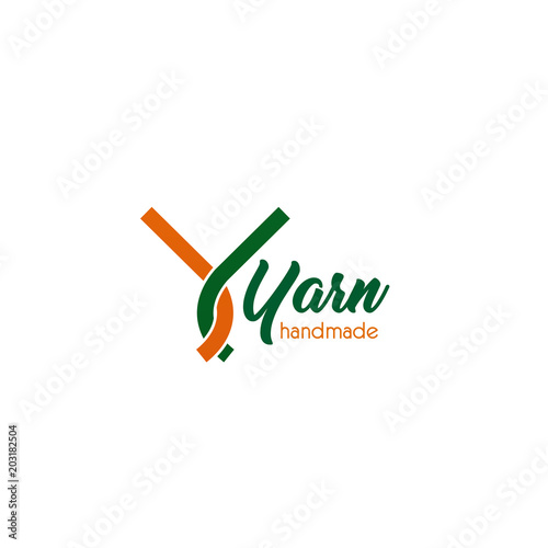 Yarn handmade letter Y vector icon