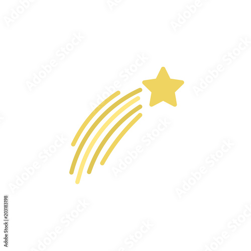 Shooting Christmas Star flat icon  vector sign  colorful pictogram isolated on white. Fireworks symbol  logo illustration. Flat style design