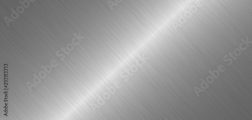 Brushed metal surface. Texture of metal. Abstract steel background. Wide image photo