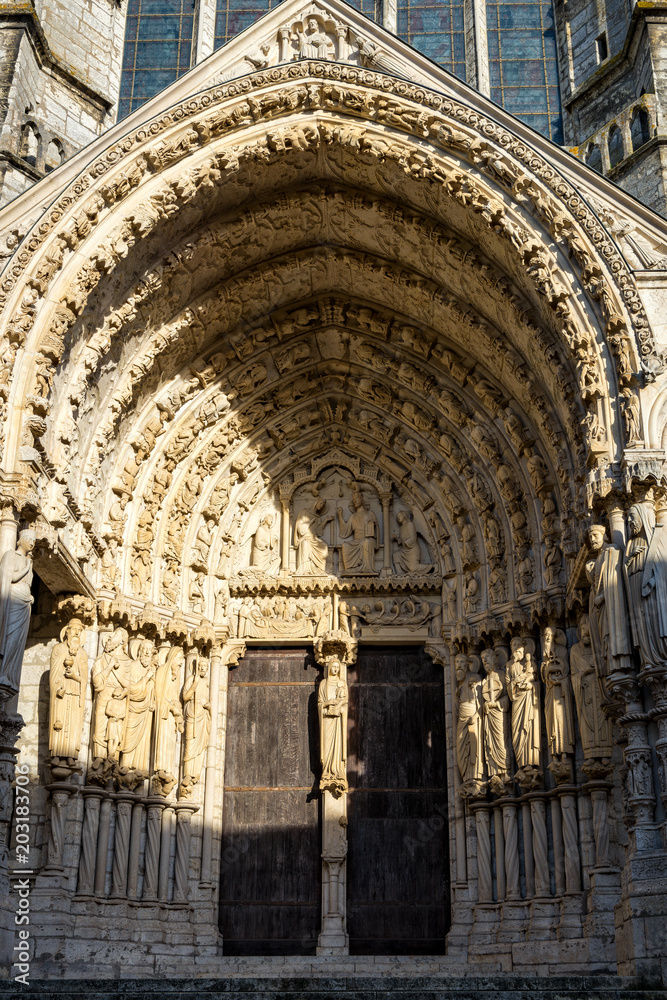Exterior details of Chartres Cathedral