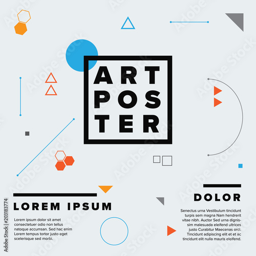 Modern geometry art poster template