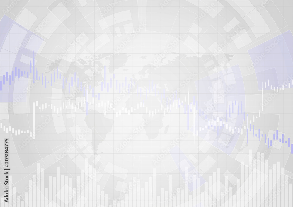 Fototapeta premium Business graph on gray background design. Economic diagram. Vector illustration