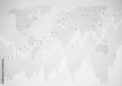 Business graph on gray background design. Economic diagram. Vector illustration