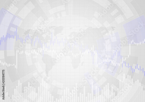 Business graph on gray background design. Economic diagram. Vector illustration
