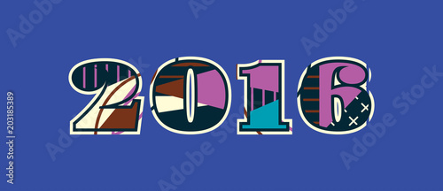2016 Concept Word Art Illustration