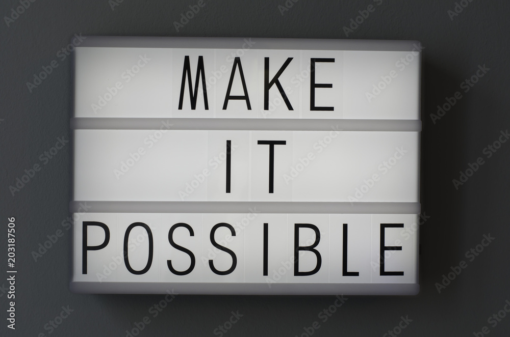 Make it posible text written on a billboard Make it posible text written on a billboard