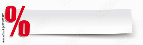 Paper Banner Red Percent