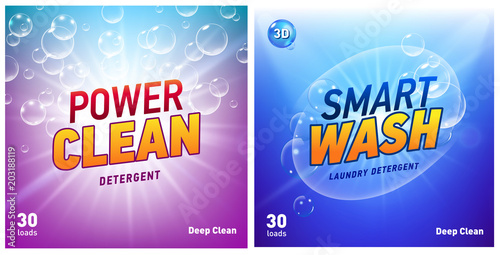 creative laundry detergent concept packaging design template set