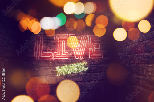Live music neon sign