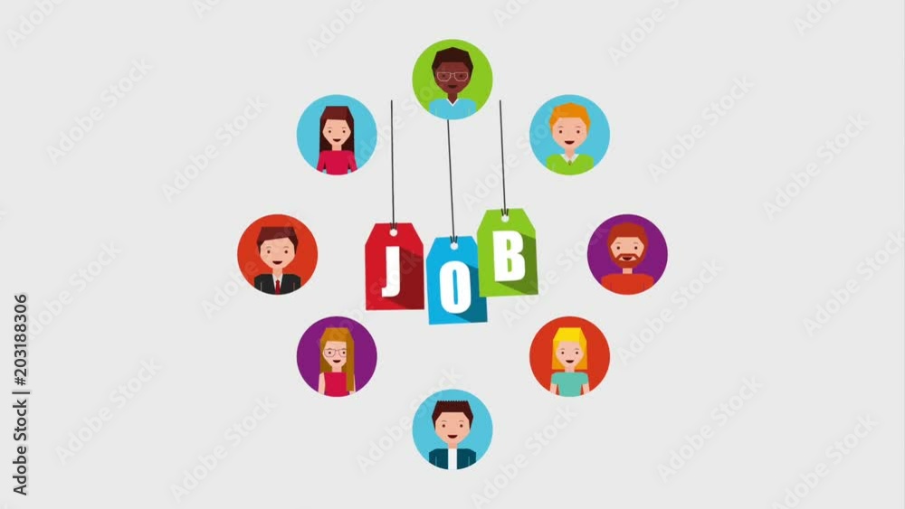 job lettering with around people characters animation job lettering with around people characters animation