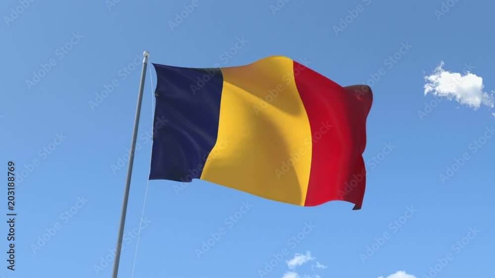 Flag of Romania Waving