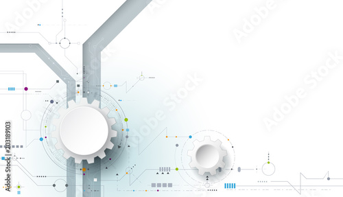 Vector illustration gear, wheel and circuit board