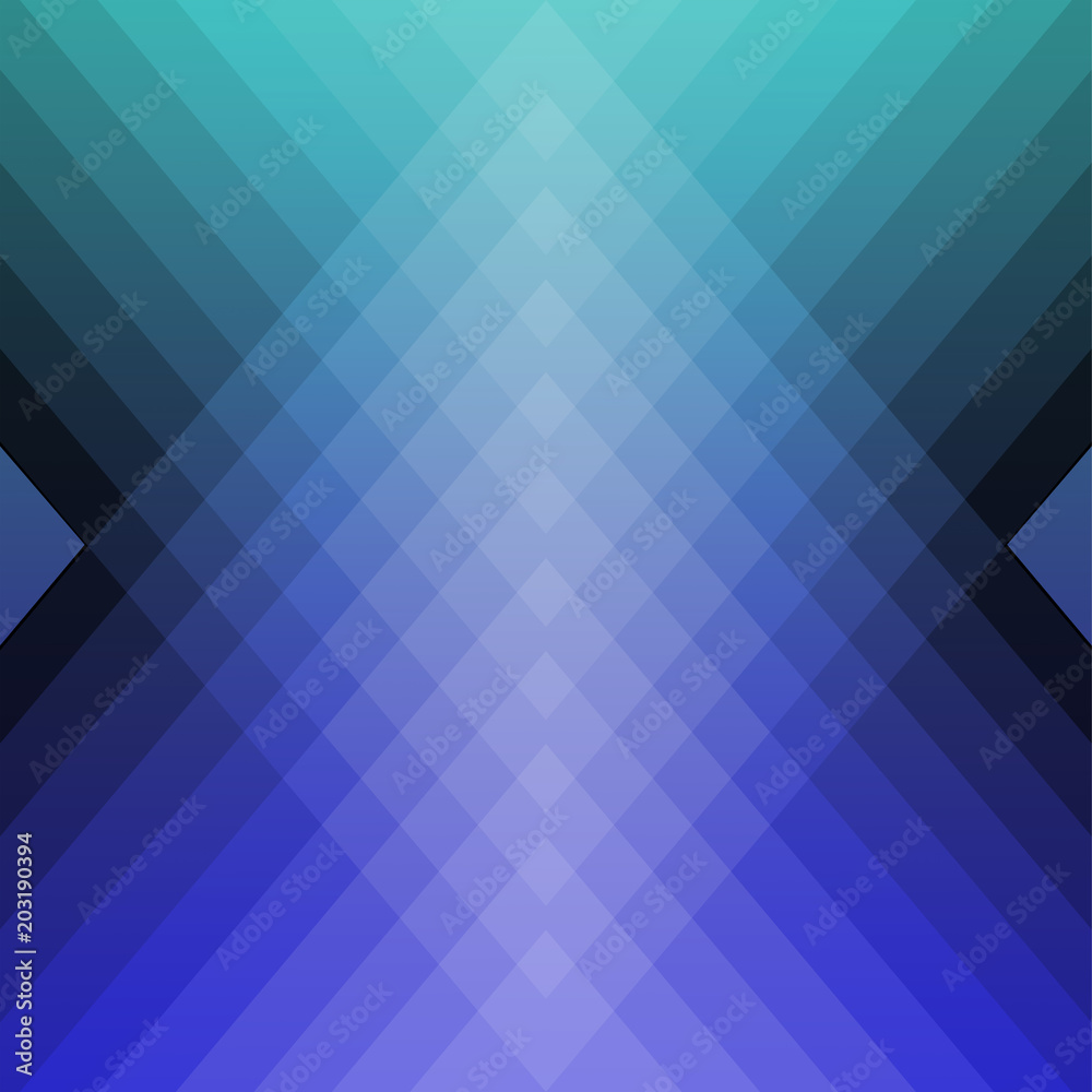 Obraz premium Stock Illustration - Geometric Blue Pattern, 3D Illustration, Modern Blue Background.