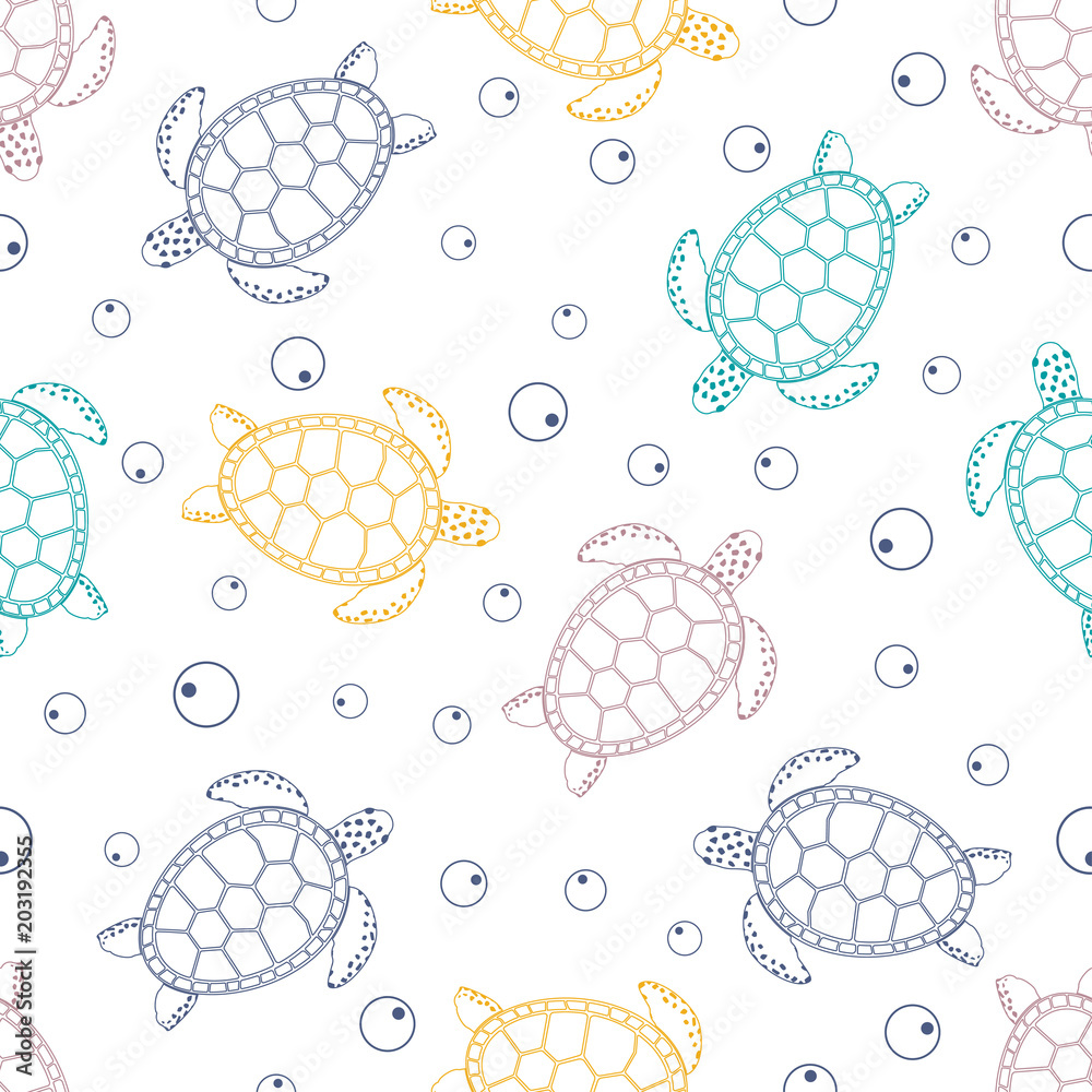 Fototapeta premium pattern with sea turtles