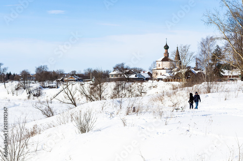 cityscape of Suzdal town with Korovniki district photo