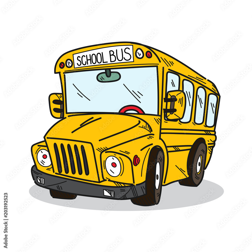 School bus illustration on a white background