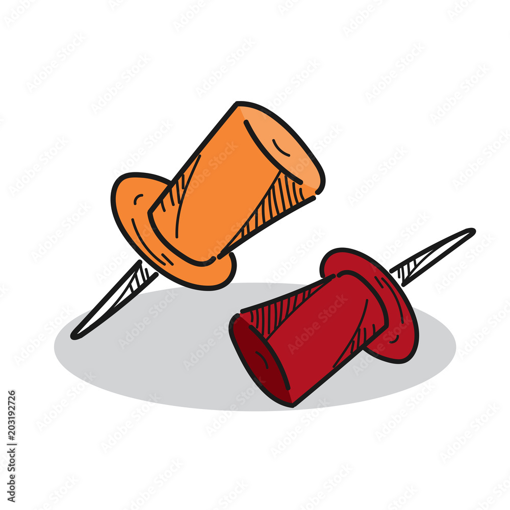 Pin illustration on a white background Pin illustration on a white background