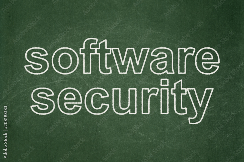 Safety concept: text Software Security on Green chalkboard background Safety concept: text Software Security on Green chalkboard background