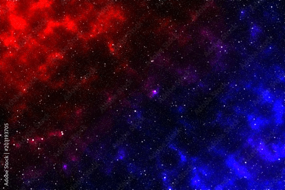 Large cluster of stars. Colorful nebula. Space abstract background