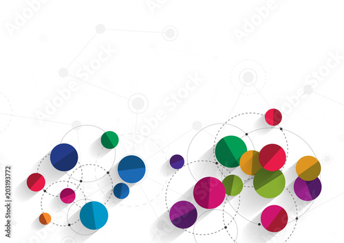 Vector technology concept. Connected Lines and dots. Network sign