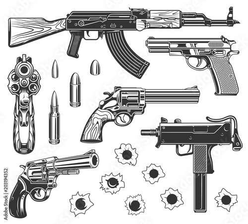 Set of bullet holes