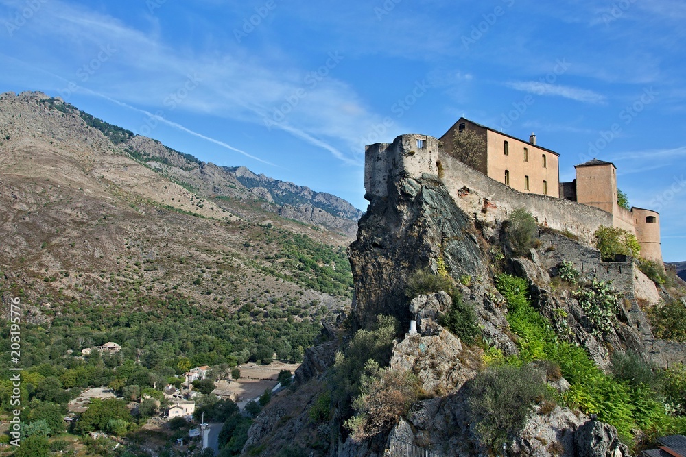 Corsica-a view of the citadel in Corte