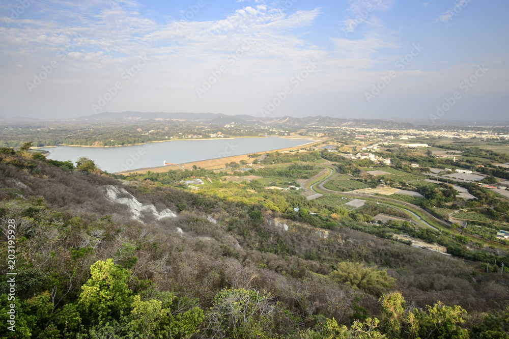 Agongdian Reservoir is located at Taiwan Kaohsiung City. Built in 1942, it was the first reservoir to be completed in Taiwan after World War II. Agongdian Reservoir is located at Taiwan Kaohsiung City. Built in 1942, it was the first reservoir to be completed in Taiwan after World War II.