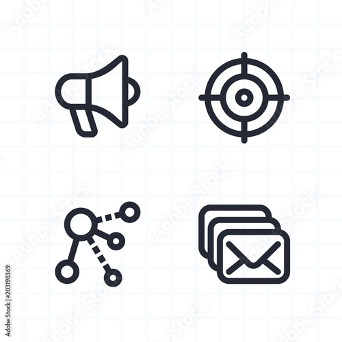 Marketing Techniques - Contour Icons. A set of 4 professional, pixel-perfect icons.