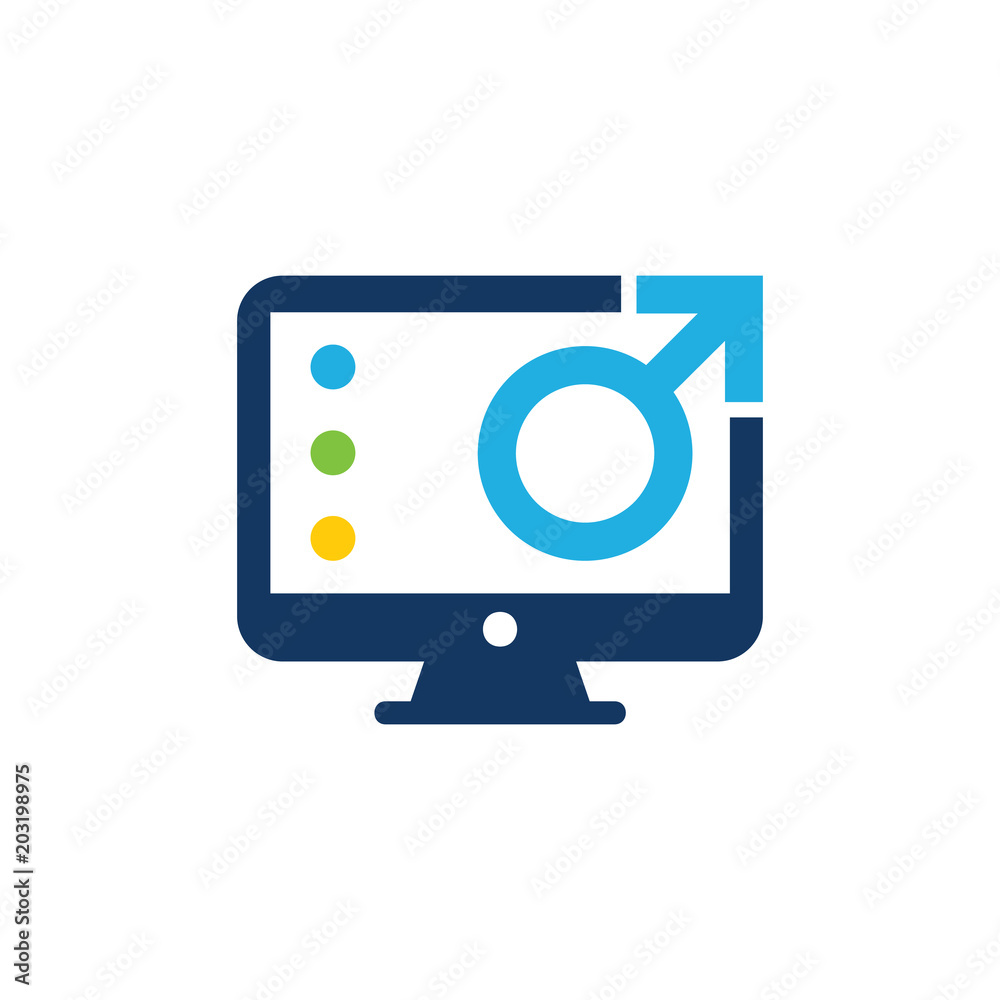 Computer Man Logo Icon Design Computer Man Logo Icon Design