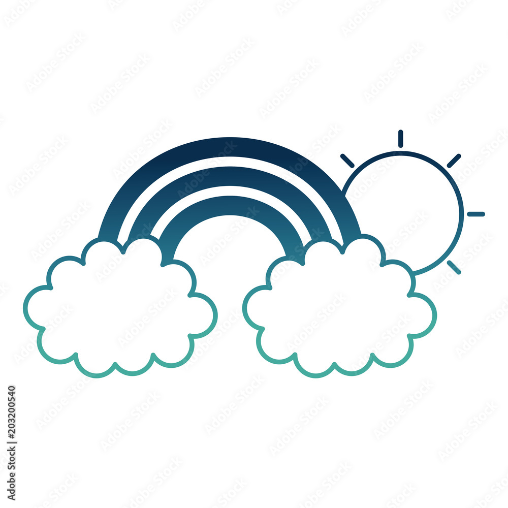 rainbow with clouds and sun isolated icon vector illustration design rainbow with clouds and sun isolated icon vector illustration design