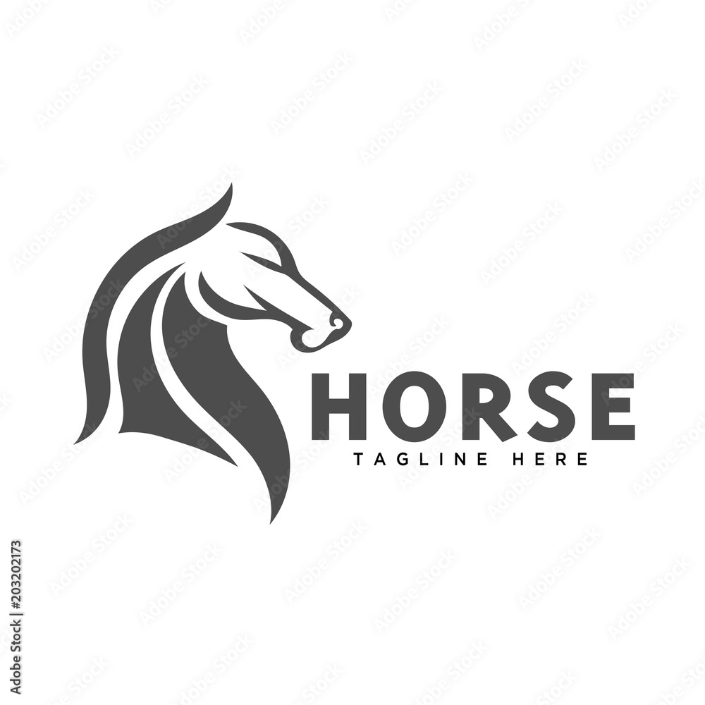 Naklejka eleganckie logo głowy konia