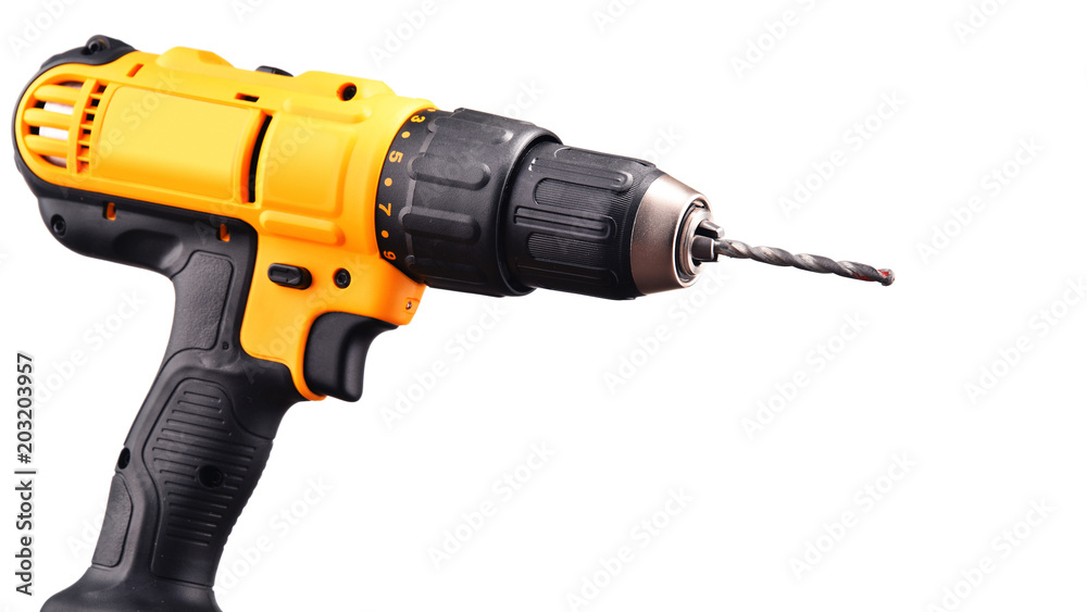 Cordless drill with drill bit working also as screw gun Cordless drill with drill bit working also as screw gun