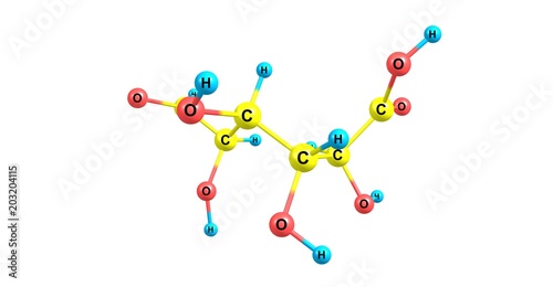 Galacturonic acid molecular structure isolated on white photo