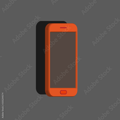 A smartphone icon on a gray background in 3d format. vector illustration