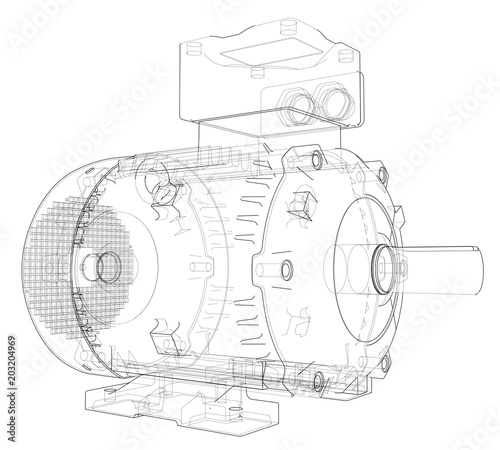 Electric motor outline. Vector
