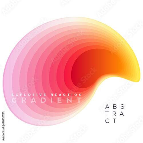 Explosive gradient banner composition, colorful topography blend shapes, Eps10 vector.