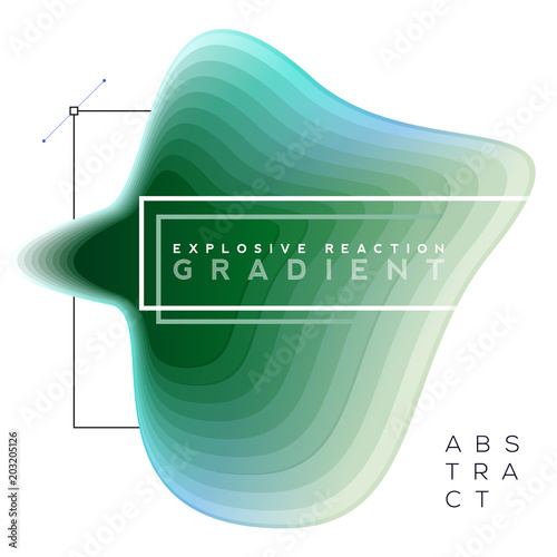 Explosive gradient banner composition, colorful topography blend shapes, Eps10 vector.