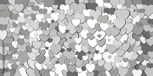 Abstract background with white hearts - Illustration, 
Various shades of white hearts background